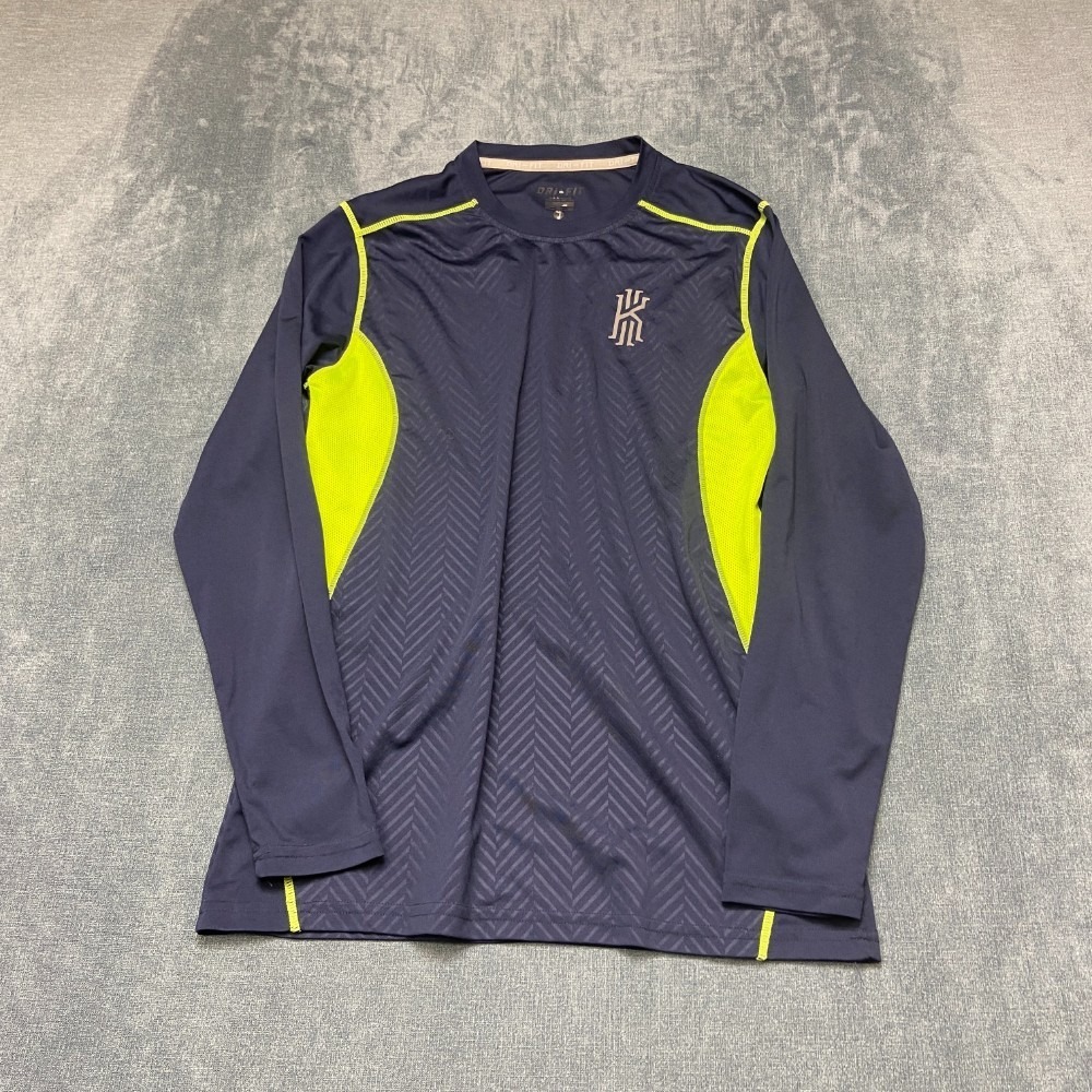 Nike Dri-Fit Shirt Men 2XL Blue Green Swoosh Athletic Running Sportswear Workout